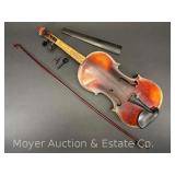 Antonius Stradivarius Anno 17 Violin, with Bow and Hard Case, For Parts/Repair, 23.5" Long