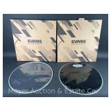 (2) New Evans 20" Bass Drum Heads, with Original Boxes