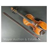 Antonius Stradivarius Cremonensis Violin, with Bow and Wood Case, 23.75" Overall Length