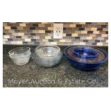 Group of Pyrex and Anchor Hocking Mixing Bowls, 5.5"-12"w