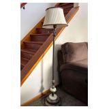 Swing Arm Floor Lamp, Milk Glass Shade, 54"h