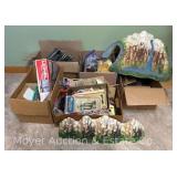 Group of O Scale Track, Layout Accessories, Empty Boxes, Etc.