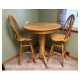 (3) Piece Bar Height Dining Set, Swivel Chairs, 30" Seat Height