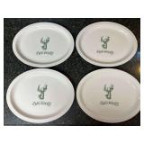 (4) Buffalo China "Big Buck" Oval Plates, 13.5"w