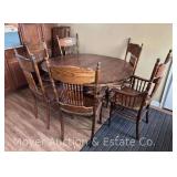 (7) Piece Dining Room Table Set, Claw and Ball Feet, 48"x48" Tabletop with (4) 12" Leaves