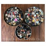 (3) Tins of Buttons
