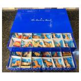 Collection of 48 Danbury Mint Miniature Dog Figures in 2 Drawer Storage Box, Resin, 1"-2.5"h