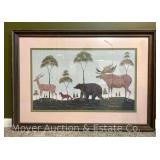Warren Kimble Folk Art Print, Framed 26"x37"