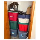 Group of Christmas Decor, Linens, Glassware, Lights, Etc.