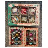 Group of 30 Vintage Glass Christmas Ornaments, Small and Large Sizes, with Boxes