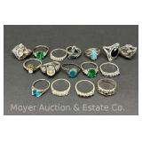 Group of Sterling Silver Rings, Some for Repair, 1.64tr.oz.