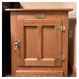 White Clad Oak Icebox Style End Table, Single Door, 23"x17"x24"h