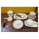 Group of Corningware Casserole Dishes, Pans, Etc., Blue Cornflower, Spice of Life, Wildflower, Etc.