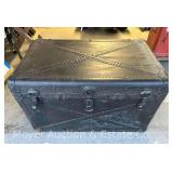 Flat Top Trunk, Painted Black, 36"x21"x22"h