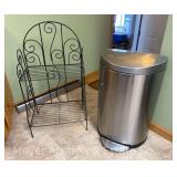 SimpleHuman Stainless Trash Can with Storage Rack, 27" and 33"h