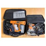 Ridgid Collated Screw Driver and Palm Sander, Corded, both with Soft Cases