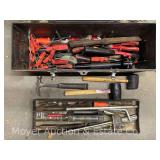 Toolbox with Tools, Hammers, Hand Tools, Etc.