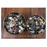 (2) Tins of Buttons