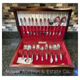 53 Piece Community Silver-plate Flatware Set, in Wood Chest