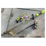 Ryobi Battery Powered Straight Shaft Weed Whacker with Edger Attachment, with Battery and Charger