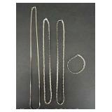 (3) Sterling Silver Necklaces with Bracelet, 1.81tr.oz