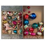 Group of 32 Vintage Glass Christmas Ornaments