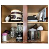 Contents of Entryway Cabinets, Small Appliances, Vases, Baking Sheets, Etc.