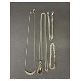 Group of Sterling Silver Necklaces and Bracelets, 1.17tr.oz.