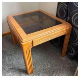End Table with Glass Top, 22"x26"x19"h