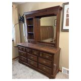 Dresser with Mirror, 8 Drawers, 2 Pieces, 80"x18"x73" Overall