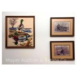 (3) Pieces of Wall Art, 13"x16" and 22"x20"