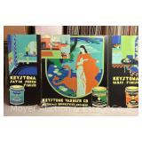 Keystonia Varnish Co. Tri-Fold Paperboard Advertising Display, Damage to Edges, 32"x60"