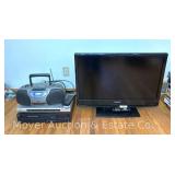 Magnavox Television, 35" Overall, VHS Player, DVD Player, and Radio/Cassette/CD Player