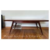 Mid-Century Coffee Table, 48"x22" Top, 16”h