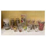 Group of Shot Glasses, Mixer, and Michigan Juice Glass