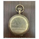 Elgin Pocket Watch, in Glass Cloche