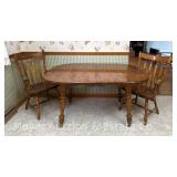 Dining Room Set, 2 Captain Chairs, Tabletop is 42"x60" with (2) 10.5" Leaves