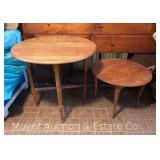 (2) Round Side Tables, 29"w x 29"h and 24"w x18"h