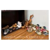 Group of Duck Figures, Ceramic, Wood, Etc., 2"-9"h