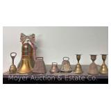 (9) Metal Bells, 2"-9.5"h