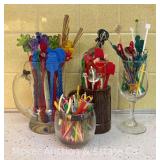Group of Swizzle Sticks, Metal and Plastic