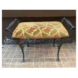 Metal Vanity Bench with Upholstered Seat, 26"w