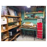 Contents of Corner and Shelves, Frames, Vases, Framing and Matting Supplies, Etc,