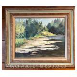 Framed Oil on Canvas Landscape Painting, Artist Signed and Dated, 24"x28"