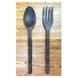 Decorative Wood Fork and Spoon Wall Art, 28" Long