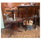 2 Tier Stand and Half Round Table, 28" and 31"h