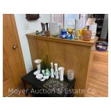 Group of Vases, Colored Glass, Milk Glass, Etc.