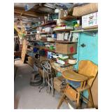 Contents of Storage Shelf, Kitchen, Glassware, Office Supplies, Household, Etc.