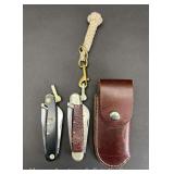 (2) Camillus Marlin Spike Pocket Knives, One with Sheath