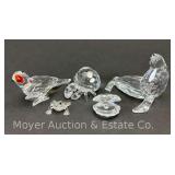 Swarovski Crystal Seal, Bird, Crab, Clam and Frog, 0.5"-2.5"h